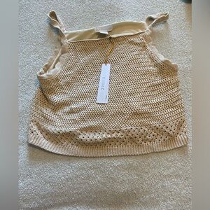 House of Harlow 1960 Tan Knit Crop Top